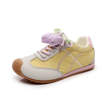 Feiyue Girly Heart Series Abrasion Resistant, Breathable, Lightweight Low Top Casual Shoes Women's Yellow Pink