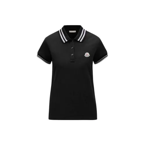 Moncler FW23 Logo Patch Polo Shirt Polo Shirt Women's Black