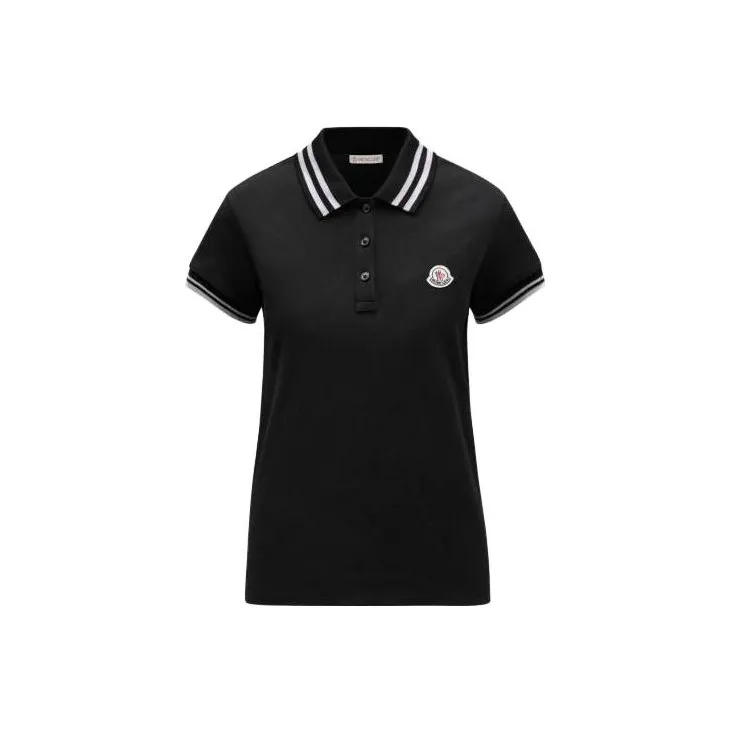 Moncler FW23 Logo Patch Polo Shirt Polo Shirt Women's Black-0