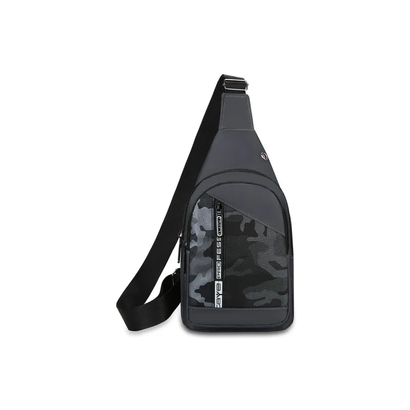 H YXIANG Nylon Fabric Sling Bag Regular Men's Gray/Black/Army Green/Dark Blue-3
