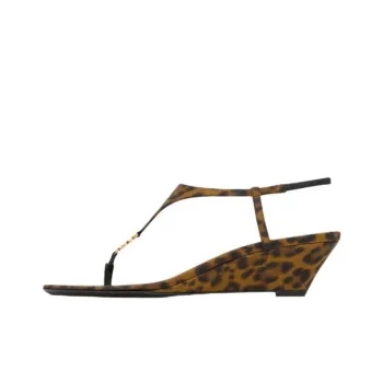 SAINT LAURENT CASSANDRA One Strap Sandals 4cm Women's Brown