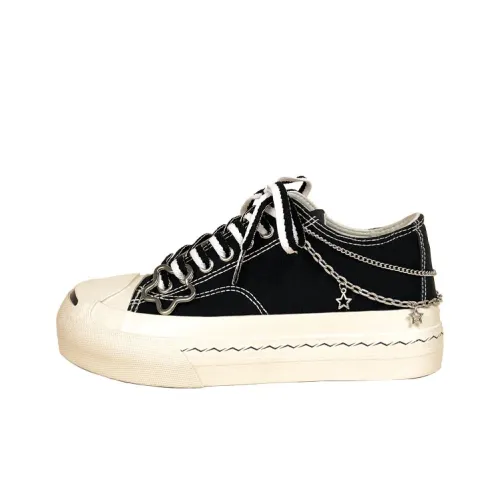 A&M Abrasion Resistant Breathable Low Top Canvas Shoes Unisex Black White