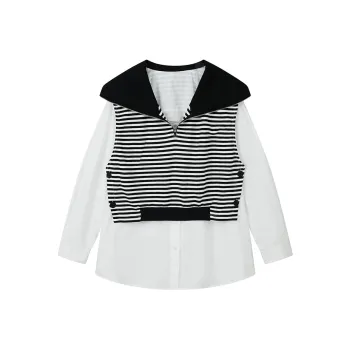 Yu Qianwen Shirt Women's Melodic Stripes