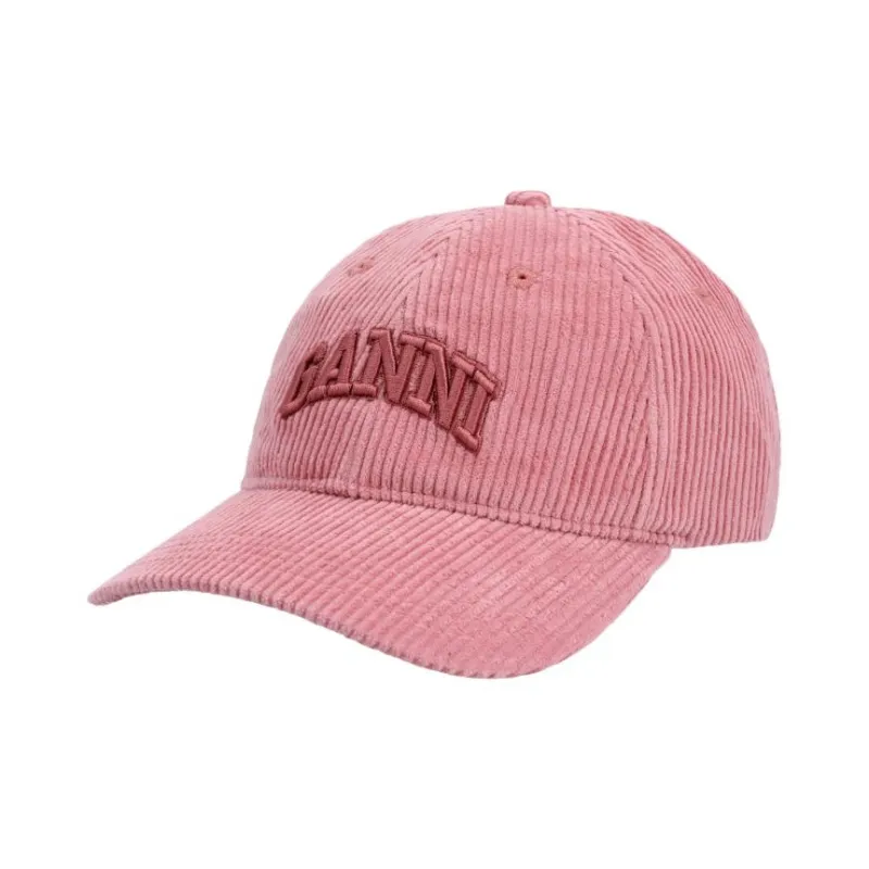 GANNI Cotton Baseball Caps Women's Pink-0