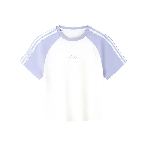 Anta Sports Life Collection T Shirt Women's Corn White/Seaweed Purple