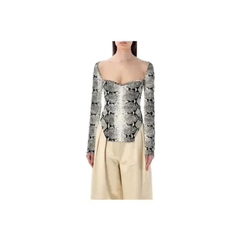 KHAITE Maddy Snake print Top