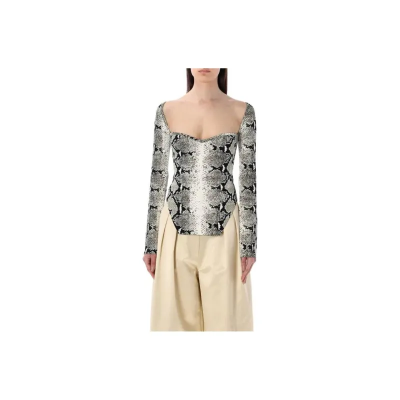 KHAITE Maddy Snake print Top-0