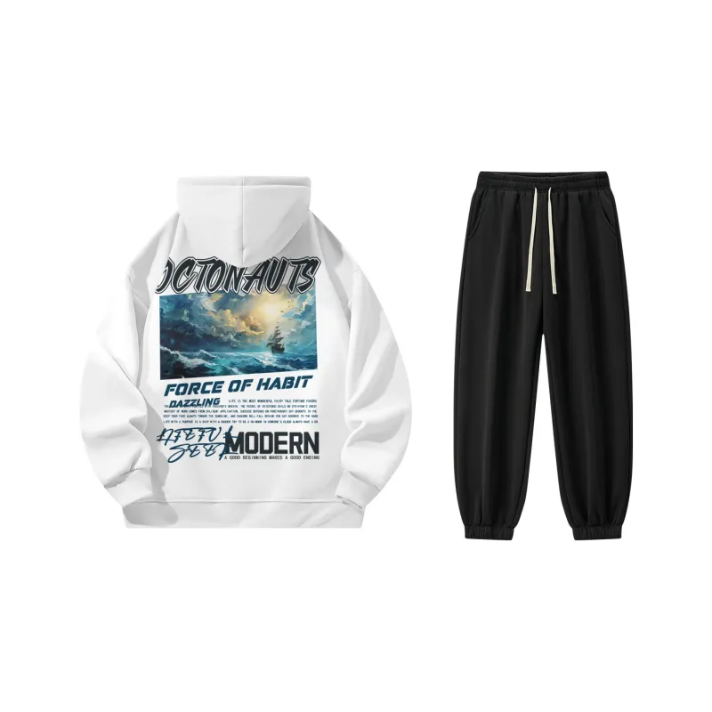 Small Columns Under The Sea Sweatshirt Set Unisex-0