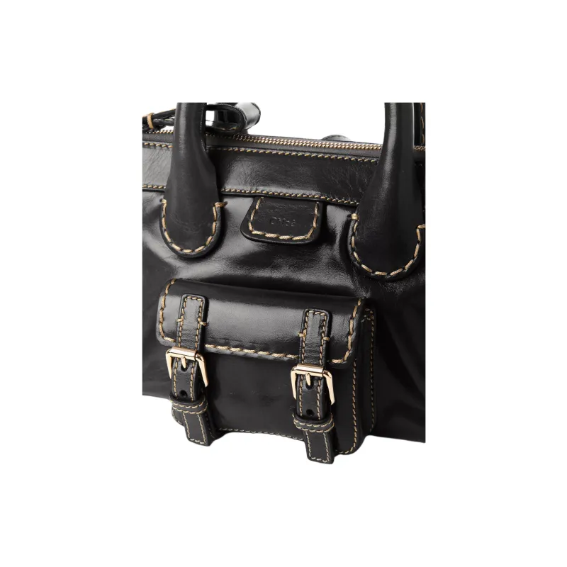 Chloe Edith Calfskin Shoulder Bag Crossbody Bag Handbag Mini Women's Black-3