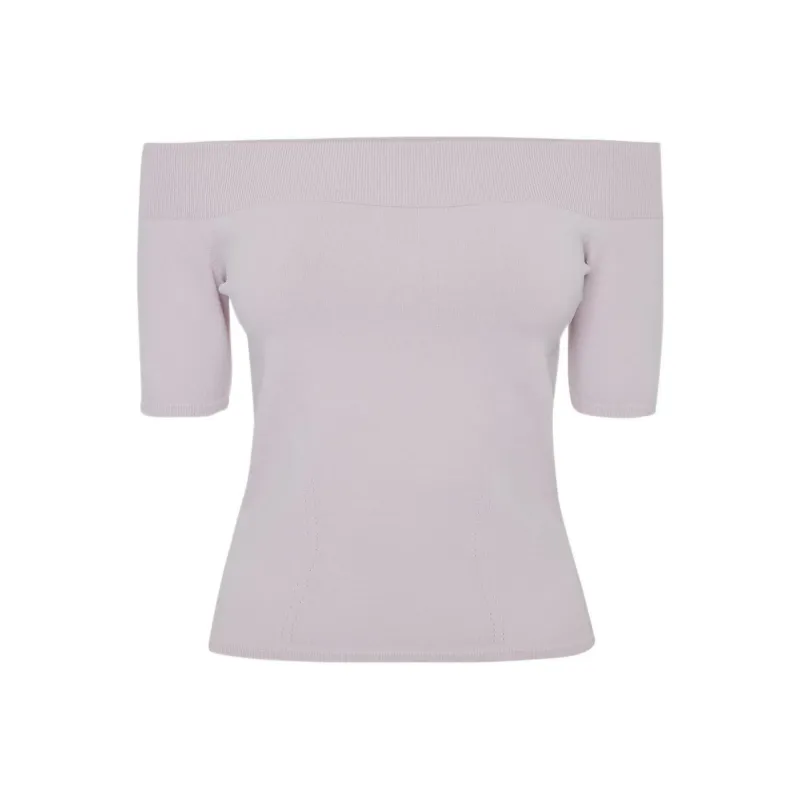 Alexander McQueen Off shoulder Knitted Top-0