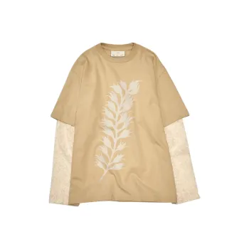 SONG FOR THE MUTE Fern Double Layered Tee 'Pearl'