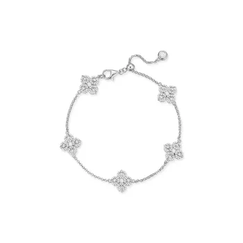 Trpopo S925 Silver With Zirconium Double Sided Wearable Bracelet Women's