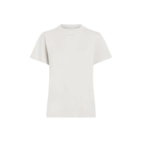 CK/Calvin Klein Relaxed Micro Logo T Shirt T Shirt Women's White