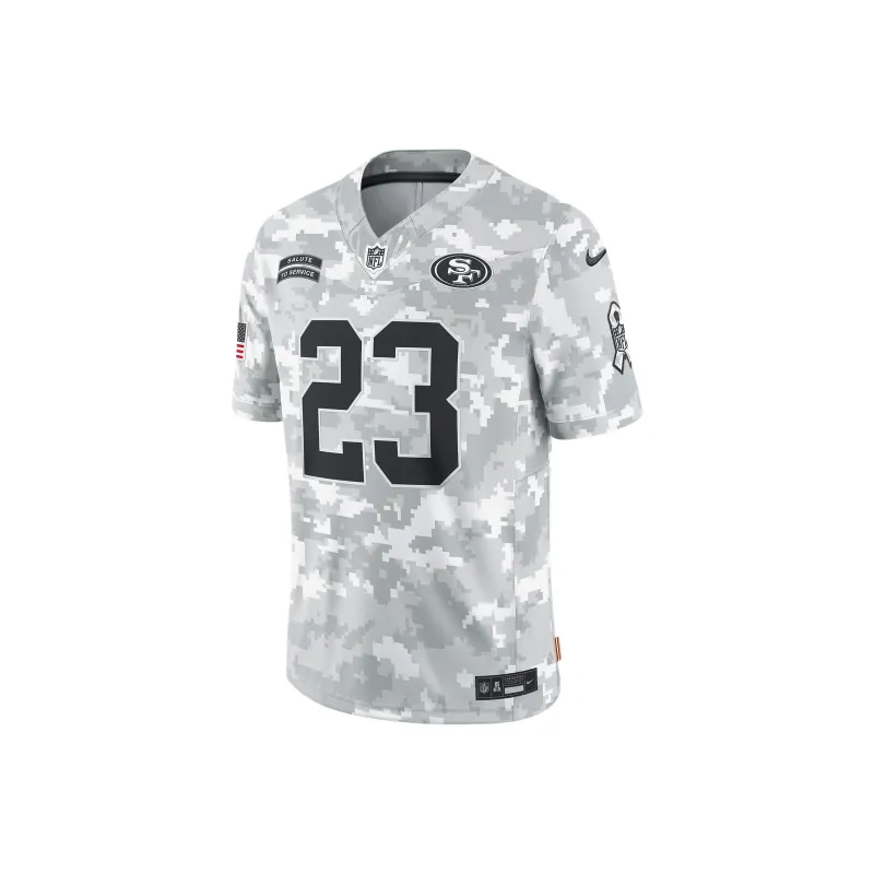 Nike Christian McCaffrey San Francisco 49ers Salute To Service Men's Nike Dri FIT Nfl Limited Jersey-0
