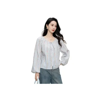 Shavani Shirt Women's Light Blue Floral