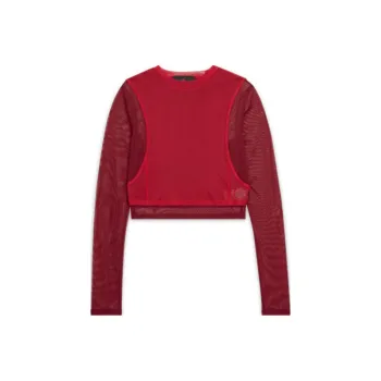 JORDAN X Teyana Taylor Women's Long Sleeve Mesh Top Gym Red/Team Red