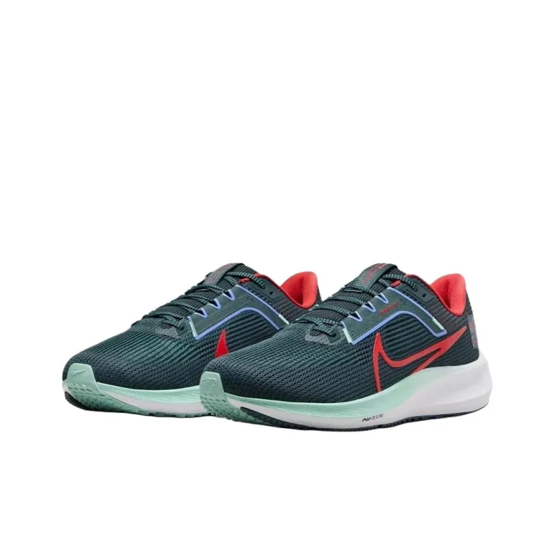 Nike Air Zoom Pegasus 40 Anti Slip Wear Resistant Low Top Marathon Running Shoes Unisex Black Green-2