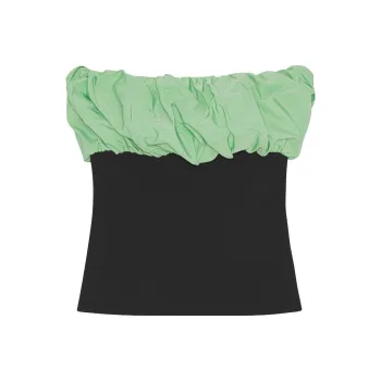 GANNI Strapless Tops Women's Green