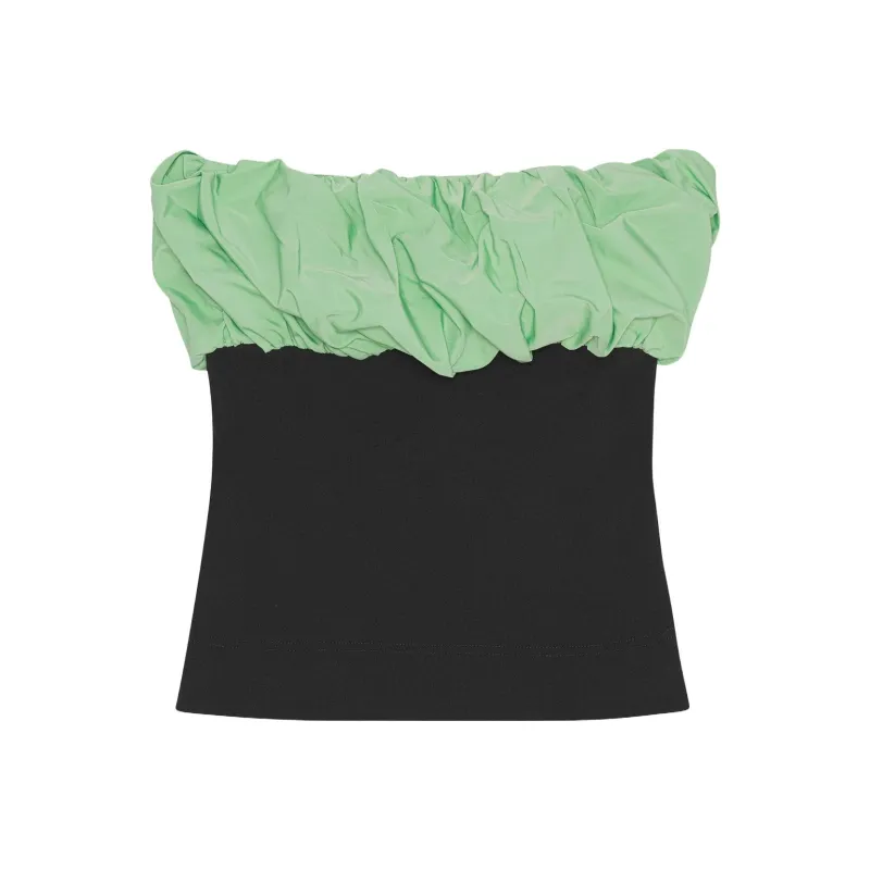GANNI Strapless Tops Women's Green-0