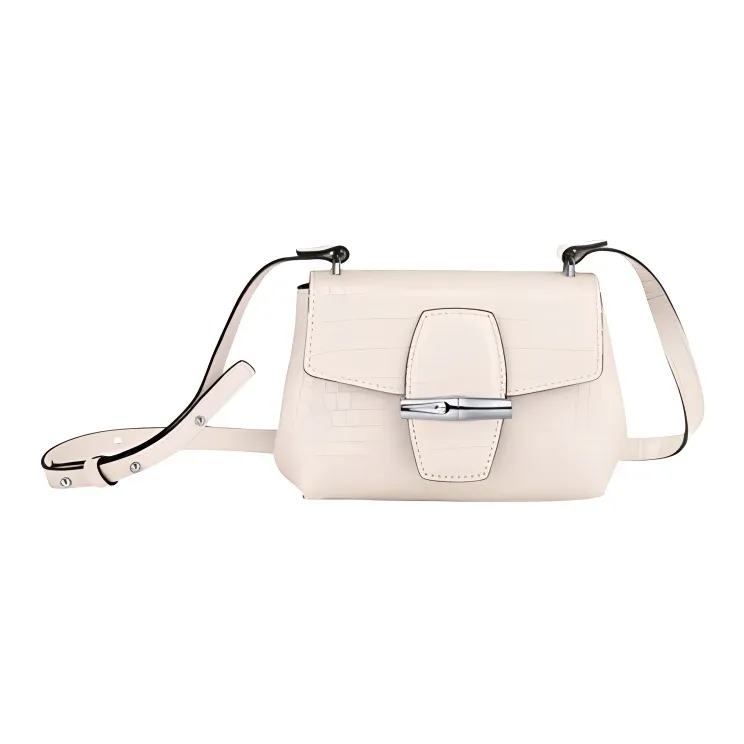 LONGCHAMP Roseau Cow Leather Shoulder Bag Crossbody Bag Small Size Women's White-0