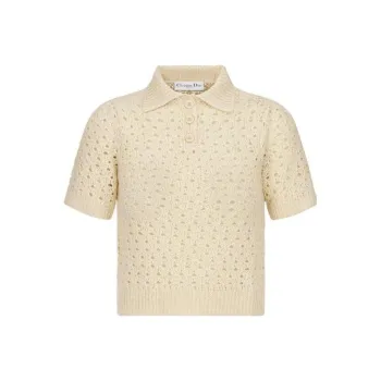DIOR Macrocannage Polo Shirt Polo Shirt Women's Beige
