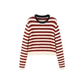 【dme】 Knitwear Women's Red White Stripes