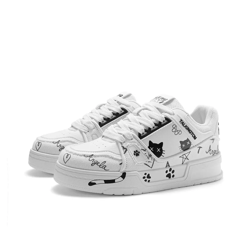 TALKING TOM Impact Resistance Low Top Skateboard Shoes Unisex Ecru-1