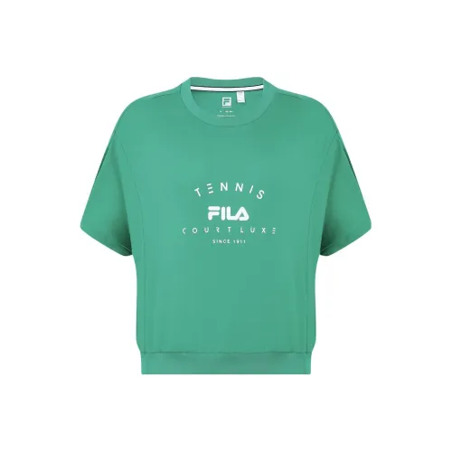 FILA Drop Shoulder Sleeve T Shirt Women's Ethereal Grass Green