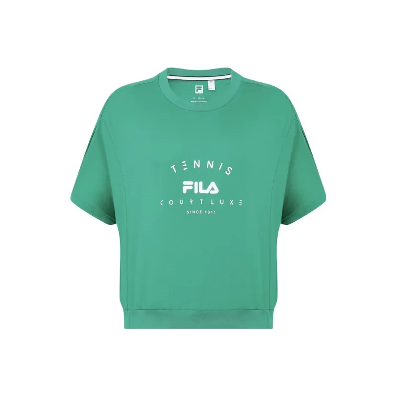 FILA Drop Shoulder Sleeve T Shirt Women's Ethereal Grass Green-0