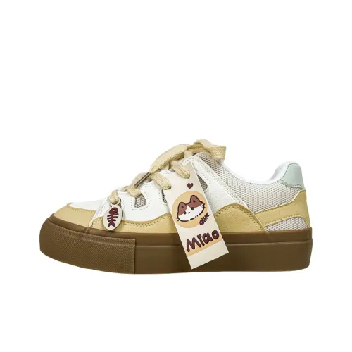 A&M Cushioning, Lightweight, Breathable Low Top Skateboard Shoes Women's Yellow