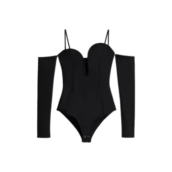 H&M Cut Out Off The Shoulder Body Black