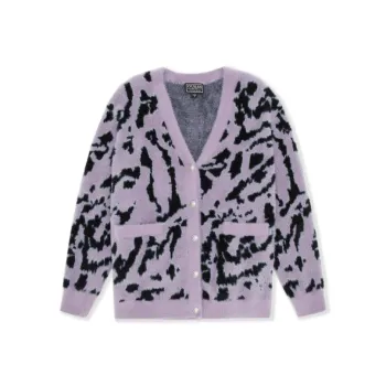 GUESS Knitwear Women's Black Purple Leopard Print