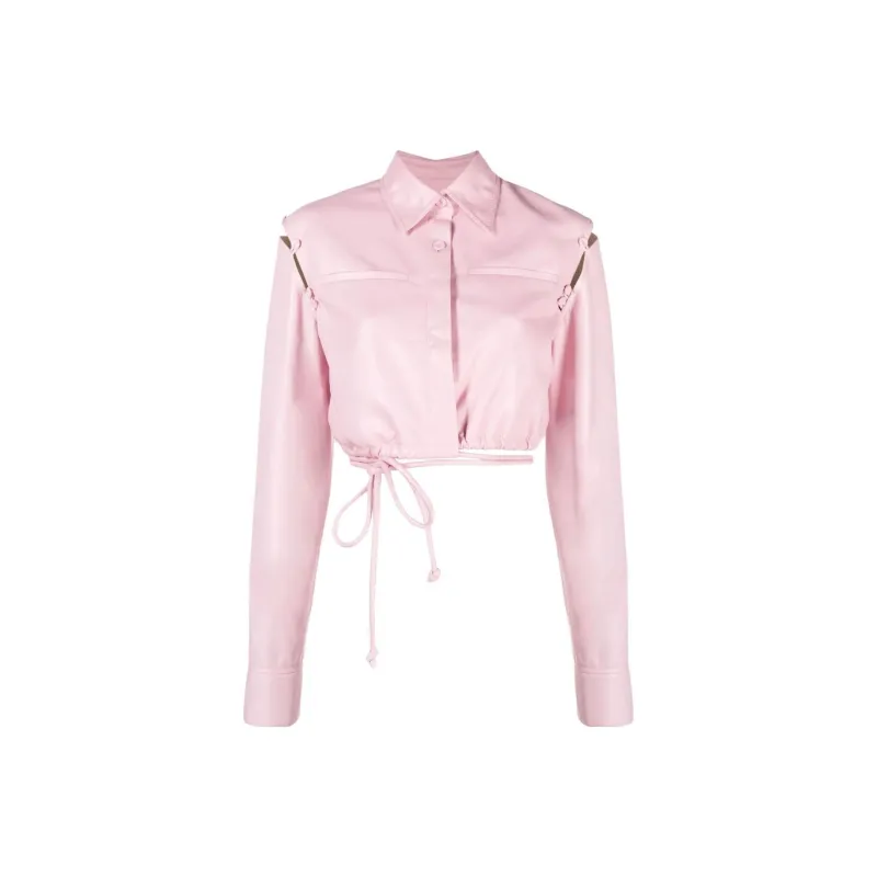 NANUSHKA Detachable-sleeve Faux-leather Shirt-0