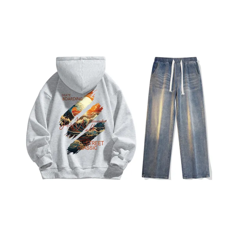 Airwalk Sweatshirt Set Unisex Black-34