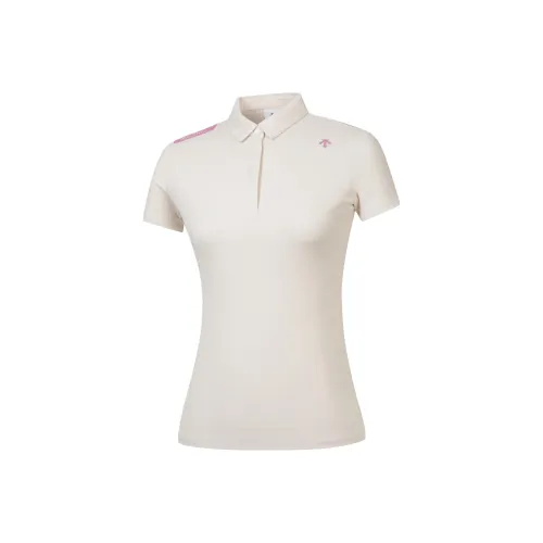 DESCENTE Science And Technology Polo Shirt Women's Light Brown