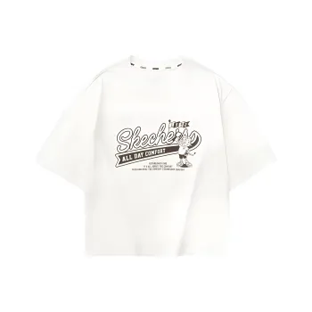 Skechers Drop Shoulder Sleeve T Shirt Women's Marshmallow White