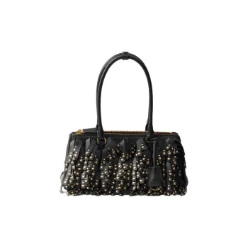 PRADA Galleria Killer Bag Cow Leather Shoulder Bag, Handbag Medium Size Women's Black