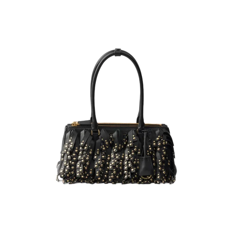 PRADA Galleria Killer Bag Cow Leather Shoulder Bag, Handbag Medium Size Women's Black-0