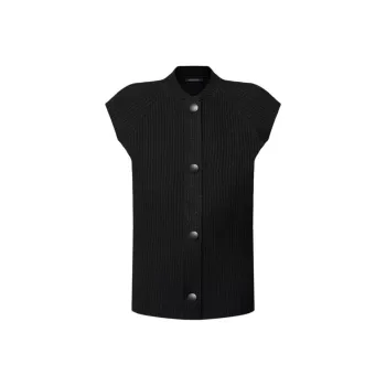 LOUIS VUITTON Sleeveless Ribbed Knit Cardigan