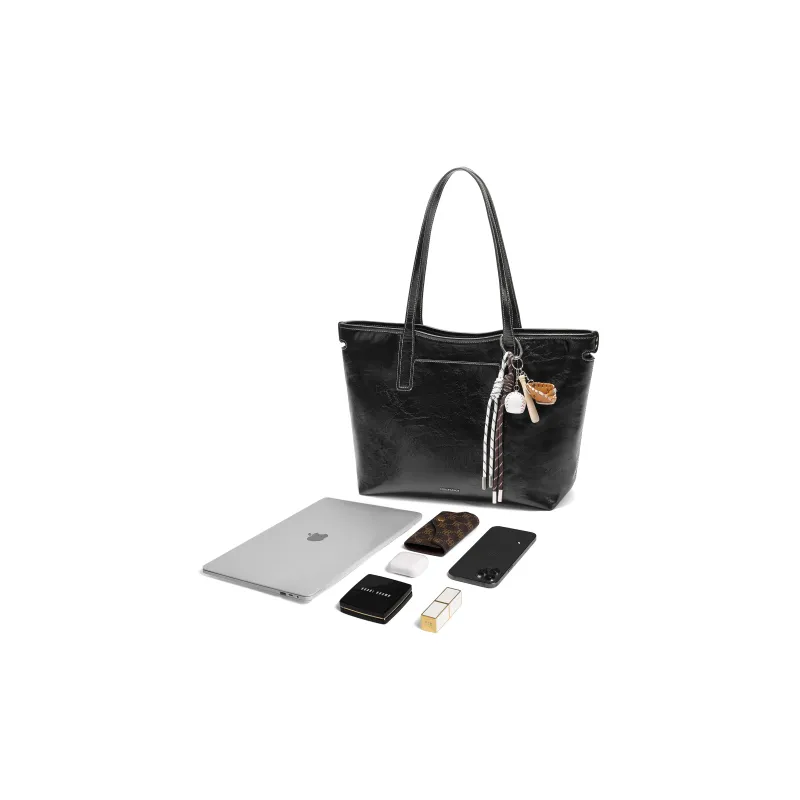 BELLE Artificial Leather Shoulder Bag Tubas Women's Black-4