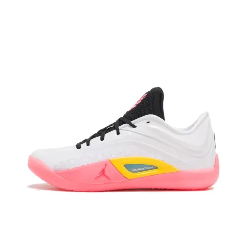 Jordan Zion 4 Cushioning Abrasion Resistant Breathable Low Top Basketball Shoes Men's Pink White