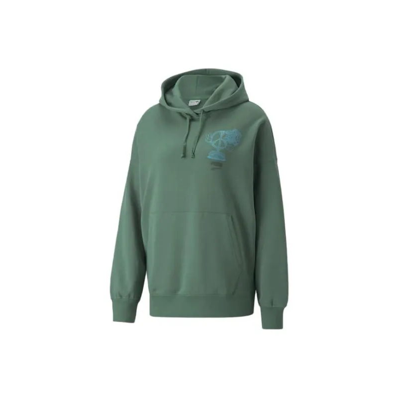 PUMA DOWNTOWN OVERSIZED Sweatshirts Women's Green-0