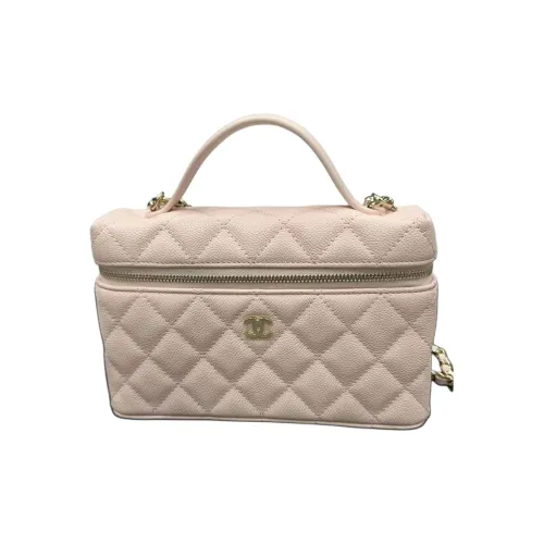 CHANEL Litchi Cow Leather Shoulder Bag, Crossbody Bag, Handbag Women's Light Pink