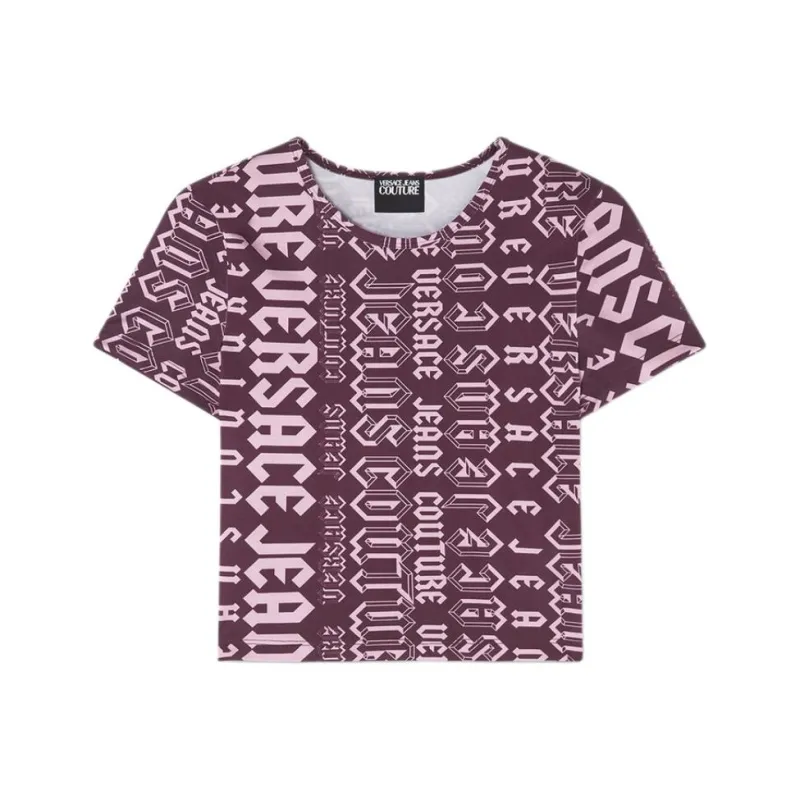 VERSACE JEANS COUTURE Logo Print Crop Top-0