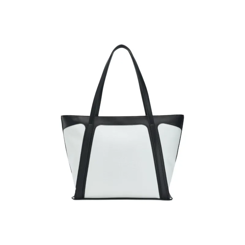 FILA FUSION Fabric Tote Bag, Shopping Bag, Handbag Regular Women's White & Black-2