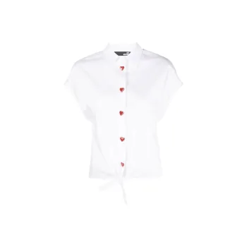 LOVE MOSCHINO Heart-Button Short-Sleeved Shirt