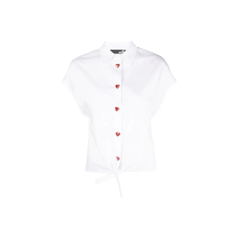 LOVE MOSCHINO Heart Button Short Sleeved Shirt-0