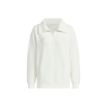 Adidas Lounge FW24 HALF ZIP SWEATSHIRT HOODIE Sweatshirt Women's White