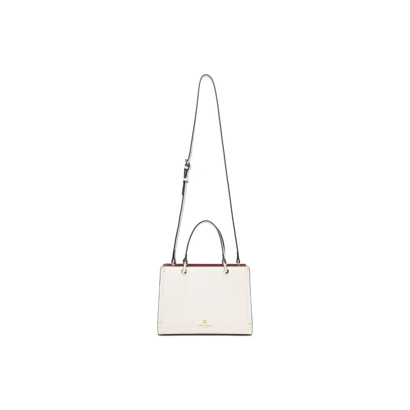 PIERRE CARDIN Cow Leather With Synthetic Leather Shoulder Bag, Crossbody Bag, Handbag Women's Ecru-4