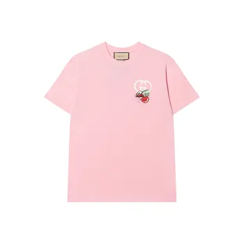 GUCCI Drop Shoulder Sleeve T Shirt Women's Pink